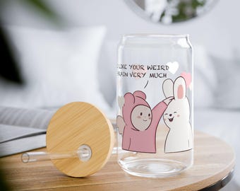 Stray Kids Leebit | Lee Know | Weirdo Glass Tumbler with Straw and Lid, 16oz