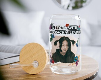Stray Kids Hyunjin Glass Can | Reusable Coffee Tumbler with Straw