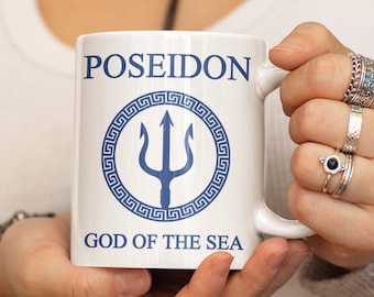 Mug Poséidon - Dieu grec de la mer Poséidon - Mug en céramique double face (11 oz, 15 oz)