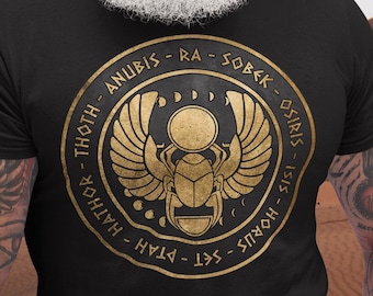 Egyptische goden - oude goden van Egypte - T-shirt met Khepri Beetle-symbool