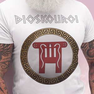 Dioskouroi Castor and Pollux Dokana Symbol - Greek Mythology Dioscuri T-shirt