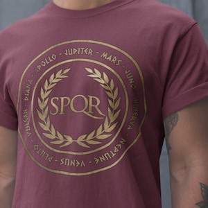 Roman Gods Ancient Pantheon of Rome SPQR Symbol T-Shirt
