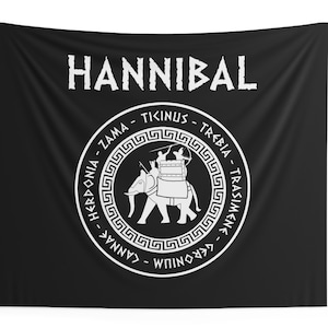 Hannibal Barca 2nd Punic War Battles War Elephant Indoor Wall Tapestry 60&quot; x 50&quot;