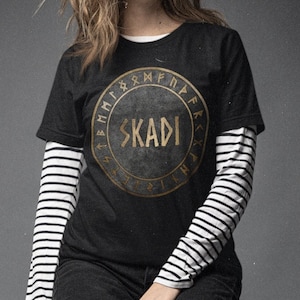 Skadi Norse Goddess of Winter Viking Runes T-Shirt
