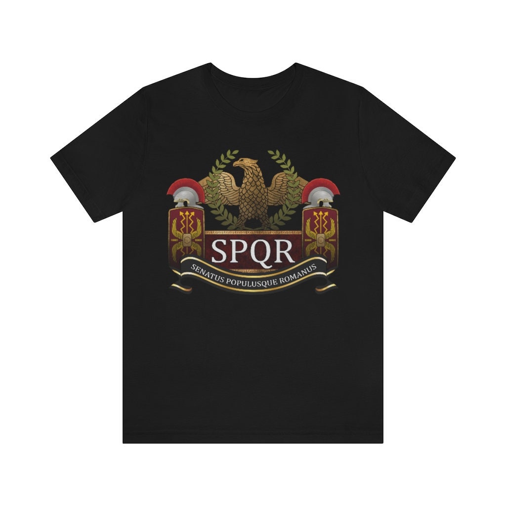 Spqr Camiseta Con Emblema De Gladiador Romano Para Hombr, Camisa De Moda Con Cuello Redondo