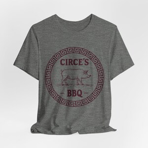 Circe's BBQ - The Odyssey - Funny Greek Mythology T-shirt Deep Heather