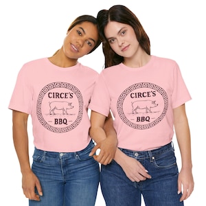 Circe's BBQ - The Odyssey - Funny Greek Mythology T-shirt Pink