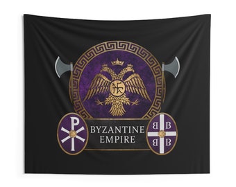 Byzantine Empire - Constantinople Imperial Byzantine Eagle - Late Roman and Byzantine Army Indoor Wall Tapestry 60" x 50"