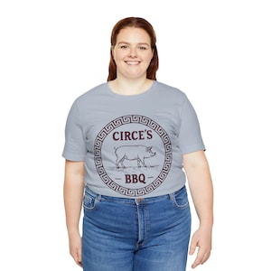 Circe's BBQ - The Odyssey - Funny Greek Mythology T-shirt Light Blue