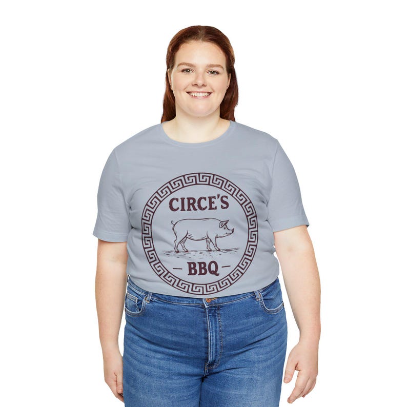 Circe's BBQ - The Odyssey - Funny Greek Mythology T-shirt Light Blue