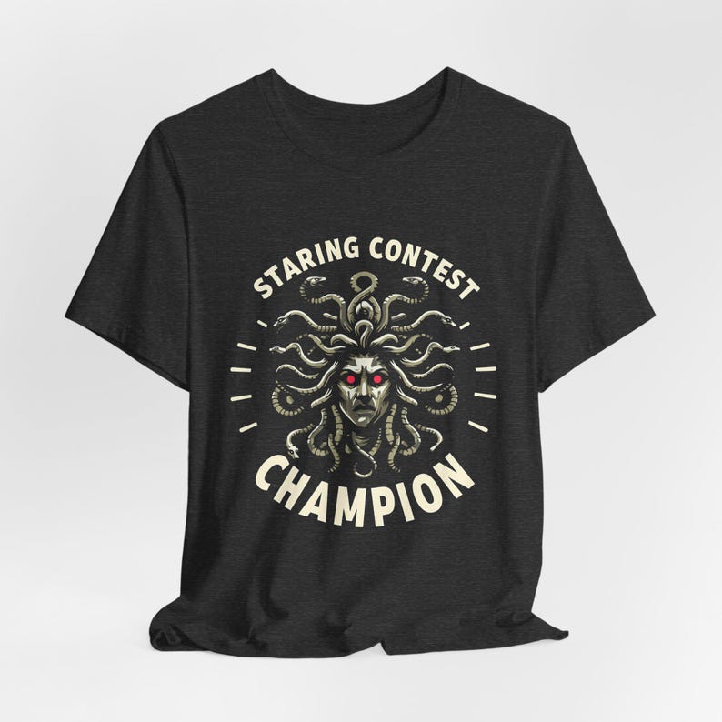 Staring Contest Champion Medusa T-Shirt Dark Grey Heather