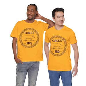 Circe's BBQ - The Odyssey - Funny Greek Mythology T-shirt Gold