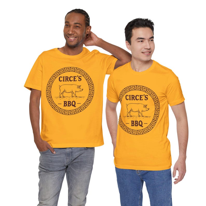 Circe's BBQ - The Odyssey - Funny Greek Mythology T-shirt Gold