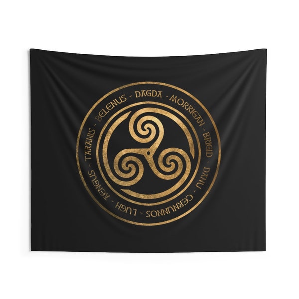 Keltische Götter Uralte keltische Götter und Göttinnen Triskelion Symbol Innen Wand wandteppich 60" x 50"