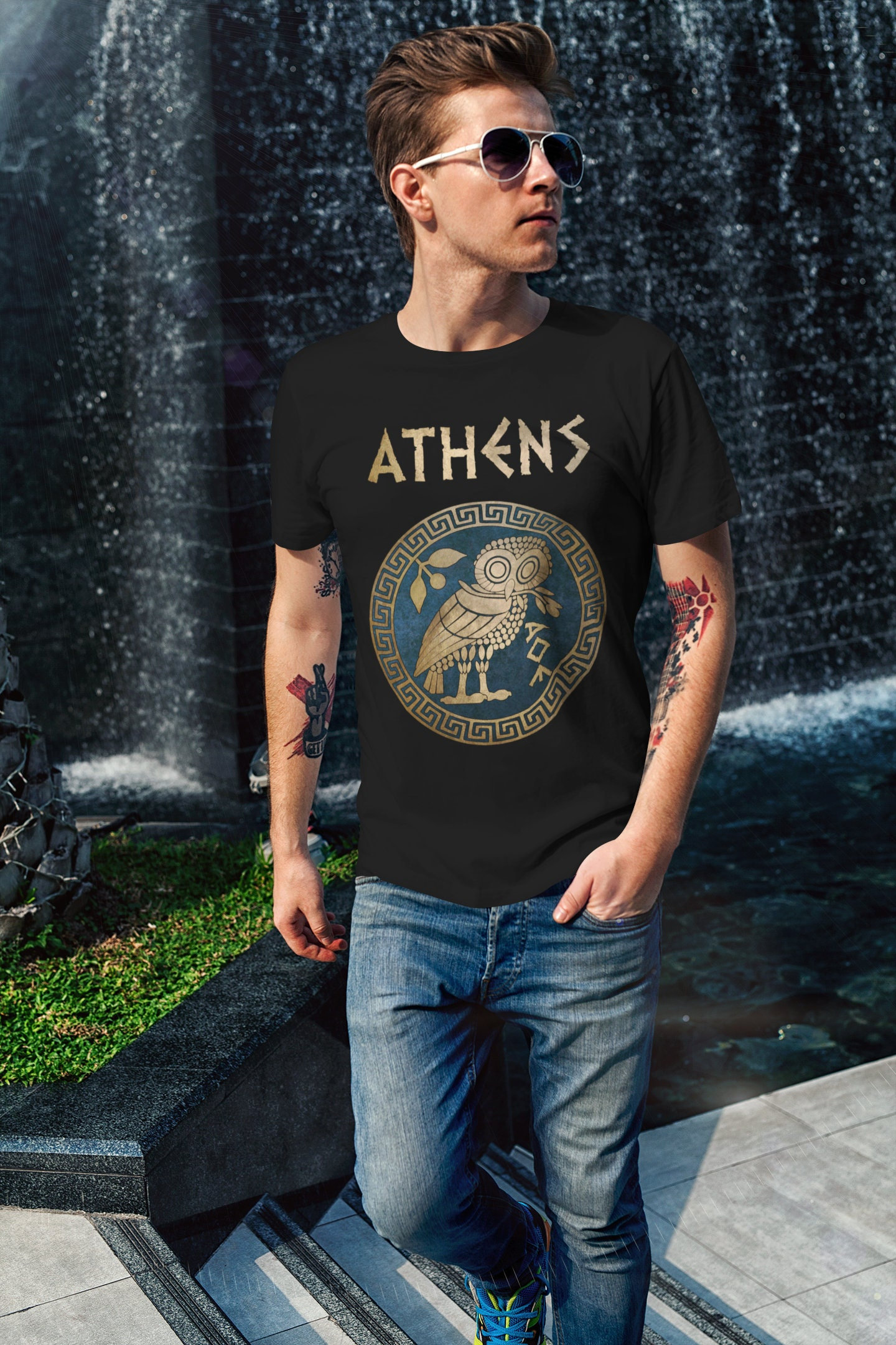 Athens Athenian Owl Symbol of Goddess Athena and Polis of Athens T-shirt