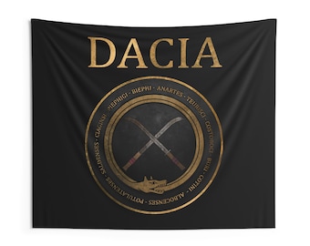 Dacia - Ancient Dacian Tribes - Draco and Falx Symbol Indoor Wall Tapestry 60" x 50"