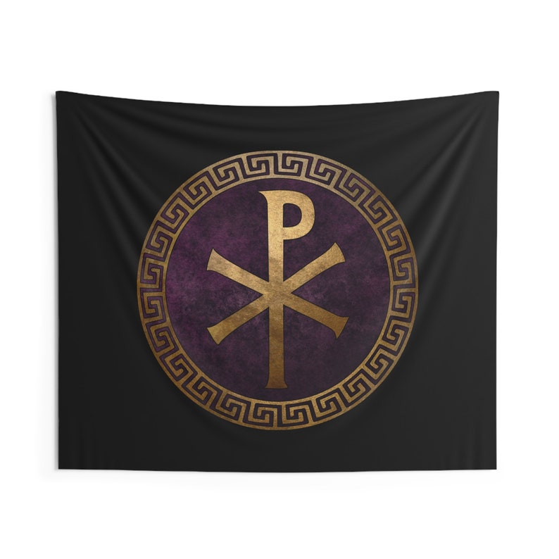 Roman Empire and Byzantine Imperial Chi Rho Symbol Indoor Wall Tapestry 60 x 50 image 1