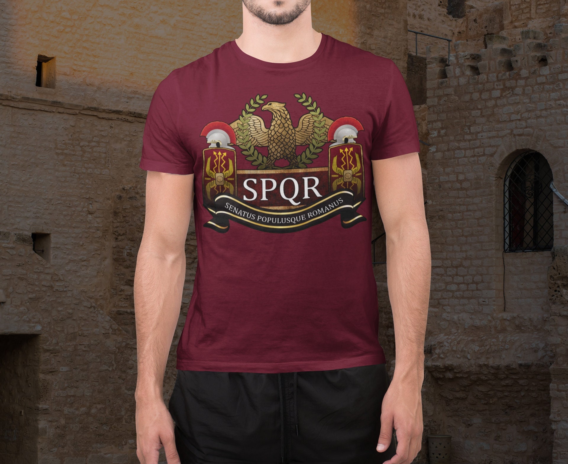 Camiseta Ejercito Español Camiseta SPQR Legionario Romano - Diseño Épico  Con Águila Y Escudo Camiseta Policia Nacional, image size:1920x1570