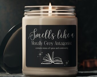 Prezent dla miłośnika mrocznych romansów Miłośnik książek o romansach Miłośnik książek Zapach świecy sojowej zapachowej Morally Grey Antagonist, 9 uncji