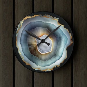 Gift for Geode Lover Geode Print Acrylic Crystal Lover Agate Geode Unique Acrylic Wall Clock