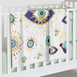 Cadeau pour la personne spirituelle Nazar Evil Eye Couverture d'emmaillotage pour bébé