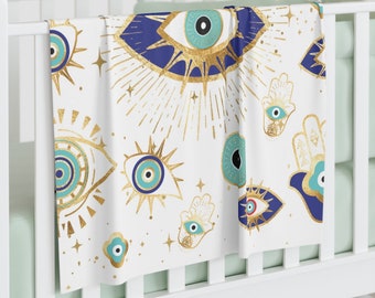 Gift for Spiritual Person Nazar Evil Eye Baby Swaddle Blanket