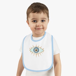 Gift for Spiritual Person Nazar Evil Eye Nazar Baby Contrast Trim Jersey Bib