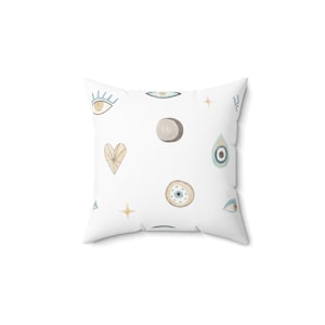 Geschenk für spirituelle Person Nazar Evil Eye Bedrucktes Quadratisches Kissen
