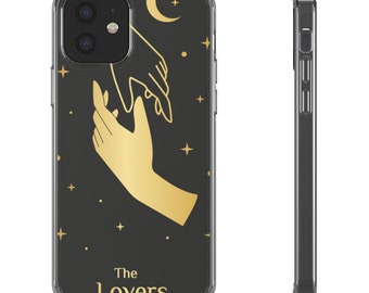 Gift for Spiritual Person Nazar The Lovers Tarot Card Cell Phone Case Clear Gold Iphone Samsung