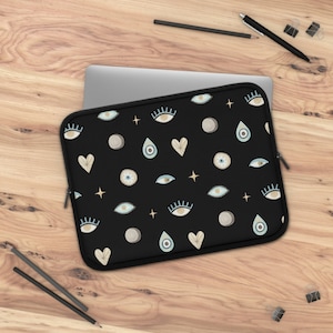 Gift for Spiritual Person Nazar Evil Eye Print Watercolor Evil Eye Laptop Sleeve Laptop Case 13&quot;, 15&quot;, 17&quot; sizes