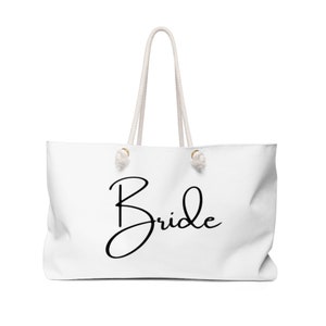 Aesthetic Bride Canvas Tote Bag Bride Weekender Tote