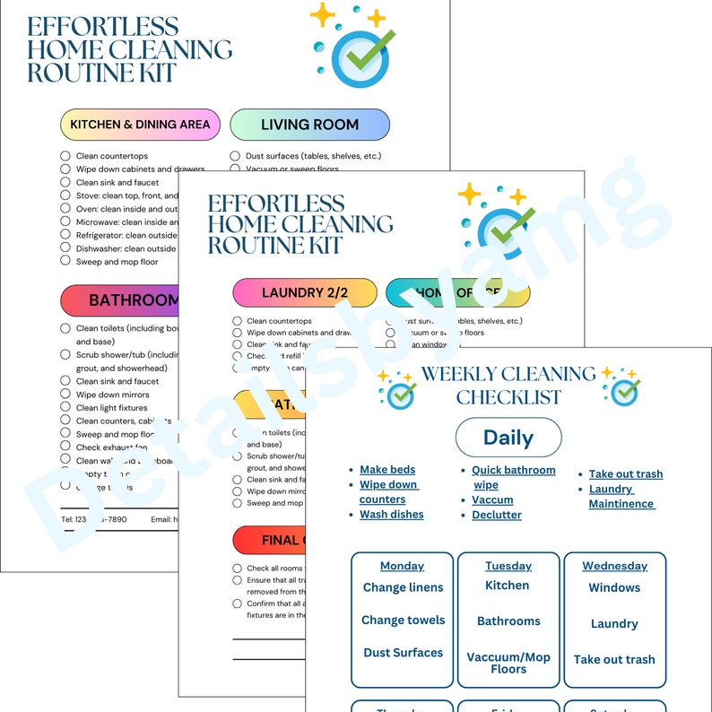 Cleaning Checklist ADHD Checklist Easy Home Checklist Etsy
