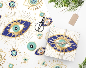 Gift for Spiritual Person Nazar Evil Eye Nazar Wrapping Paper