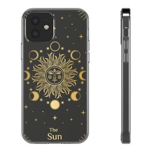 Gift for Spiritual Person Nazar The Sun Tarot Card Clear Cell Phone Case Iphone Samsung