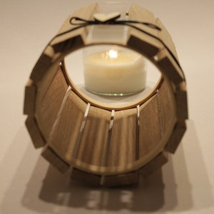 Decorative lamp/lantern/table lantern made of oak blocks image 8