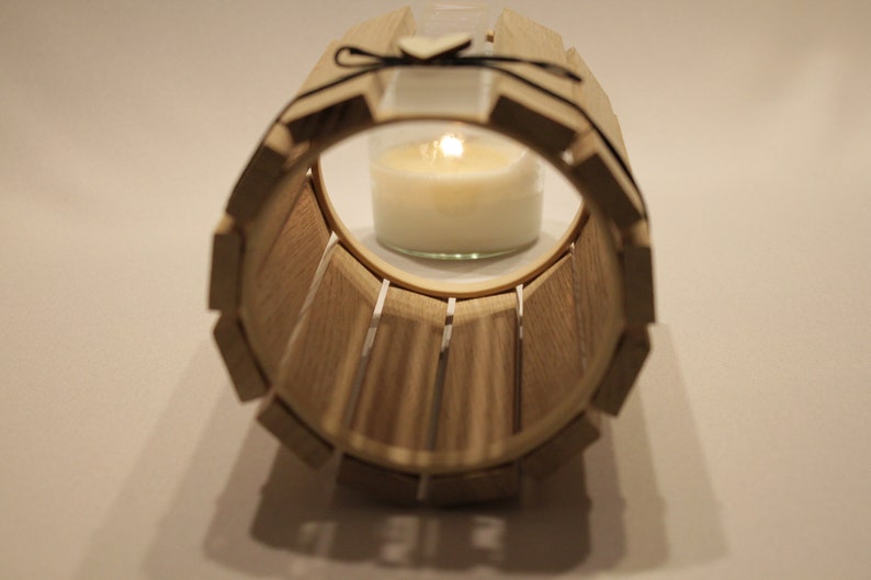 Decorative lamp/lantern/table lantern made of oak blocks image 8