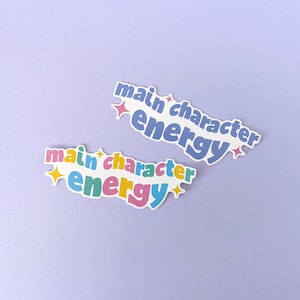 Energia do personagem principal adesivo | Adesivos de saúde mental, adesivos fofos, adesivos kawaii, adesivo de vinil