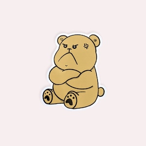 Mad Fluffy Bear Sticker | Cute stickers, Kawaii stickers, planner sticker