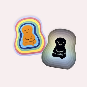 Raise Your Vibration Vinyl Sticker, Meditation, Aura, Rainbow, Inspirational, Sticker for, Water Bottle, Laptop, Journal, Decal