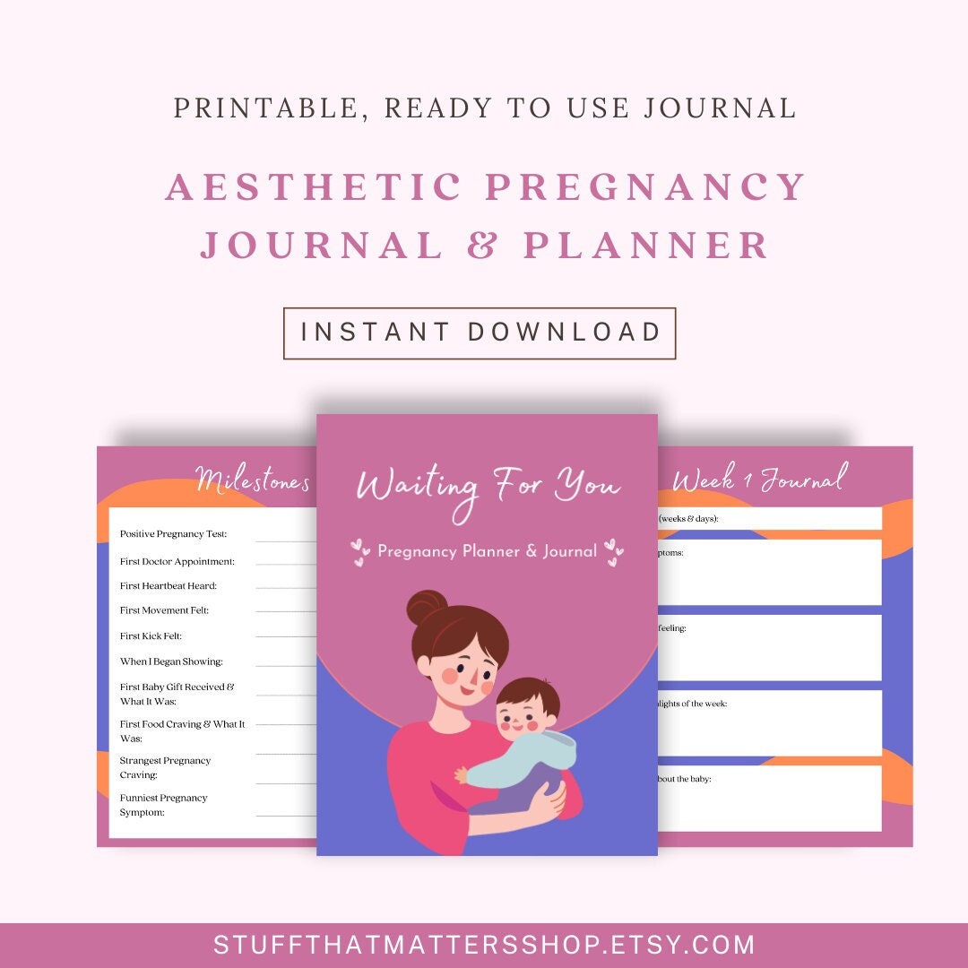 Pregnancy Planner Printable, Aesthetic Pregnancy Journal 2024 - Etsy