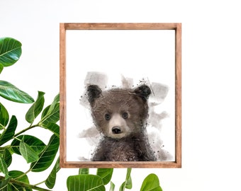 PRINTABLE Bear Nursery Animal Prints, Forest Nursery Print, Baby Animals Wall Art, Printable Posters