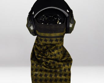 Shemagh Green Airsoft Face Protection Snood - Breathable Anti-Fog Mesh Mask, MK3 & MK3 Mini, Made in UK