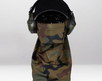 Polish Woodland Airsoft Face Protection Snood - Breathable Anti-Fog Mesh Mask, MK3 & MK3 Mini, Made in UK
