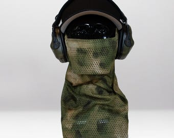 Forest Green Airsoft Face Protection Snood - Breathable Anti-Fog Mesh Mask, MK3 & MK3 Mini, Made in UK