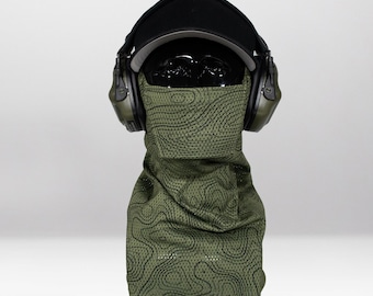 Green Topo  Airsoft Face Protection Snood