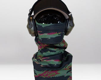 Miami Tiger Stripe Airsoft Face Protection Snood - Breathable Anti-Fog Mesh Mask, MK3 & MK3 Mini, Made in UK