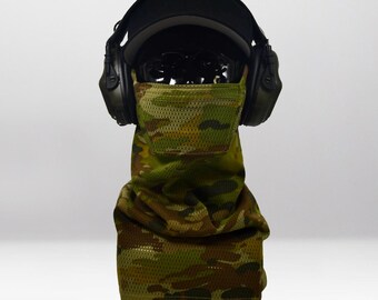 Australian Multicam Airsoft Face Protection Snood - Breathable Anti-Fog Mesh Mask, MK3 & MK3 Mini, Made in UK