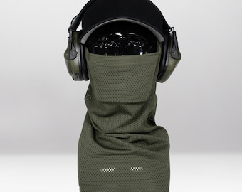 Ranger Green Airsoft Face Protection Snood - Breathable Anti-Fog Mesh Mask, MK3 & MK3 Mini, Made in UK