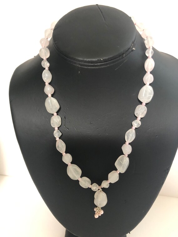 White Beaded Necklace Etsy