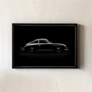 Auto Poster Porsche 356 Luxus Digitaldruck Kunstwerk Oldtimer Poster druckbare Wandkunst Geschenk für Autoliebhaber Wandbehang Dekor